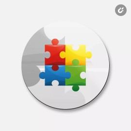 Unbranded Autism Puzzle | 4'' X 4'' Round Decorative Magnet