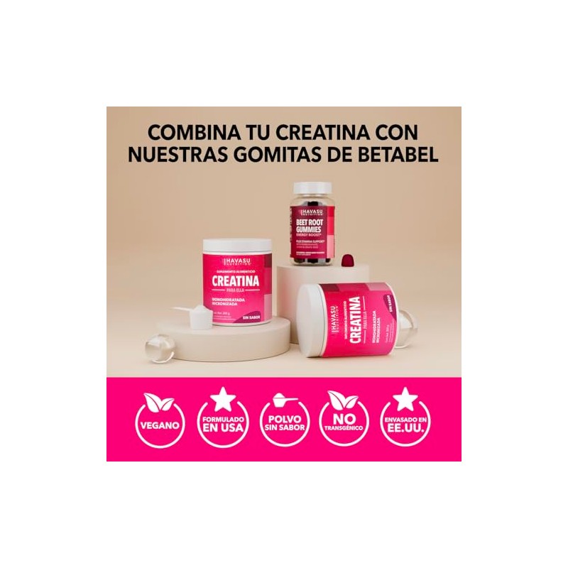 Creatina Monohidratada para Mujeres Sin Sabor | Micronizada | Polvo,