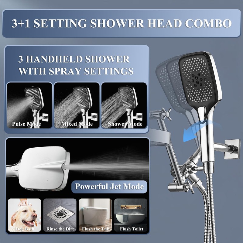 14 Inch Rain Shower Head with Handheld Spray Combo and