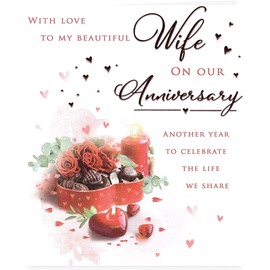 Wife Anniversary Card - Size 6" X 8"