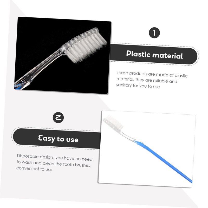 ULTECHNOVO 50pcs Reusable Travel Toothbrushes Soft Bristles for Camping and