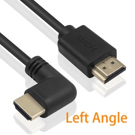 Maxhood HDMI 2.0 Male to Male Cable 90 Degree, 2 Feet / 60cm Gold Plated High Speed HDMI Male to Male Left Angle Cable 60Hz, 4K x 2K (M/M Left)
