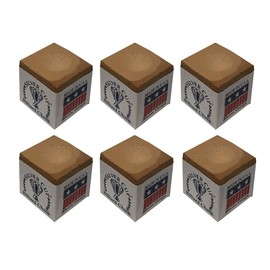 Half Dozen Tan Silver Cup Pool Cue Chalk