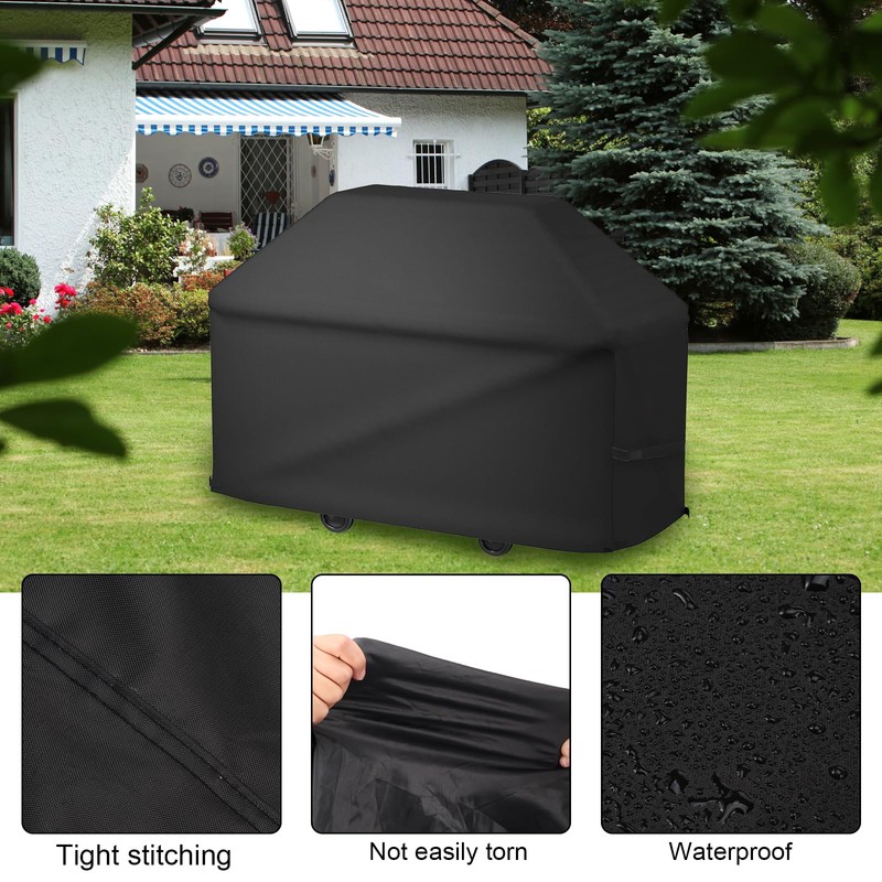 Heavy Duty BBQ Grill Cover,Rip Proof Barbecue Gas Cover with