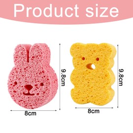 DHWEKU Children's Bath Sponge, Pack of 2 Bath Sponge Shower Sponge Children, Bath Sponge Baby, Shower Sponge Children, Bath Sponge Cute, Shower Sponge Baby, Bath Sponge for Baby, Cartoon Shape