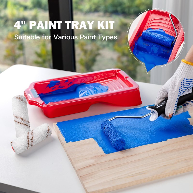 Mister Rui Paint Tray Liner, Disposable Paint Tray, 4" Sturdy