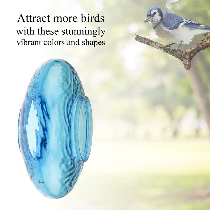 CLEVER GARDEN Glass Bird Feeder, Hanging Outdoor Decoration for Wild