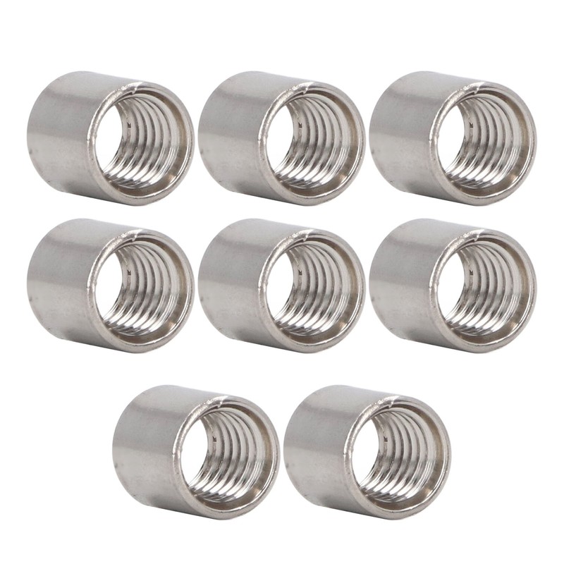 50Pcs Coupling Nut Round 304 Stainless Steel Rod Connector Nut