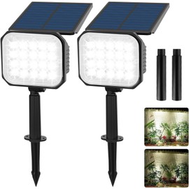 T-SUN 2PCS Solar Garden Spotlight Outdoor Solar IP65 for Yard Garden Driveway Porch US