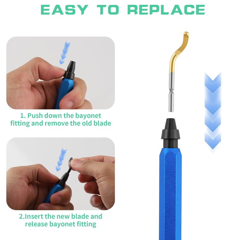 Foydream Pack of 22 Deburring Metal 360° Rotating Deburring Tool,