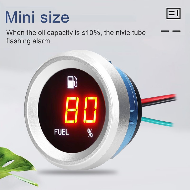 Digital Fuel Level Gauge with Flashing Alarm Car Fuel Level