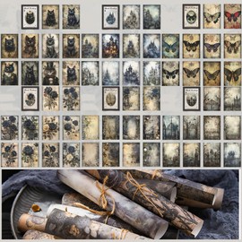 NAESM 180 Pcs Vintage Scrapbook Paper, Vintage Gothic Journal Ephemera Pack, Journaling Scrapbooking Supplies Craft Paper Kits Decorative Background