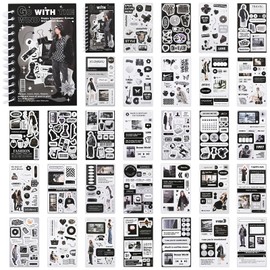 Vintage Scrapbook Sticker Book for Adults,Pre-cut Scrapbook Stickers for Junk Journal Supplies 30 Sheets Aesthetic Journal Stickers for Journaling Scrapbooking Ephemera Sticker Book for DIY Art Crafts