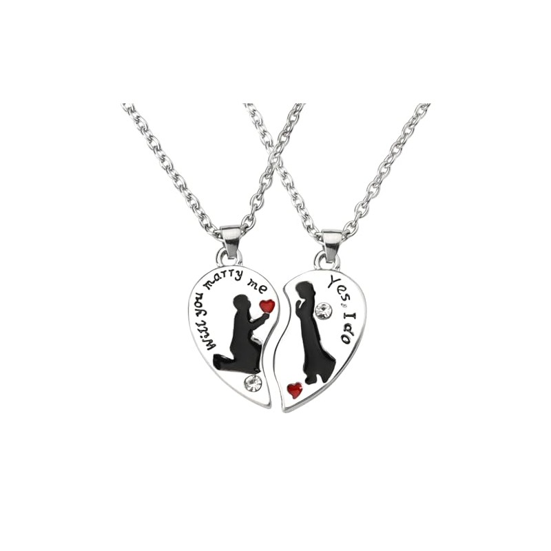 Matching Heart Necklace for Couple Engagement Gifts Ideas I Love