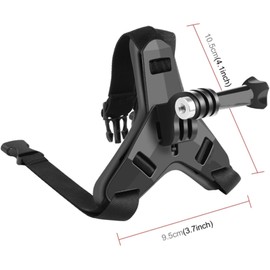 Hensych Motorcycle Helmet Chin Strap Belt Mount for Osmo Action/Action 2, for Go-Pro HERO 10/9/8/7/6/5/4/3+/3/2/1, for Insta360:ONE X2/ONE R (Black)