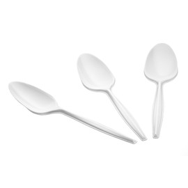 Settings 1000 Count White Plastic Spoons – Disposable Cutlery for Parties, Events, Catering, and Takeout