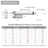 Justech 12V Heavy-Duty Linear Actuator 225LBS/1000N-6inch/150mm Silent IP65 Electric Actuator
