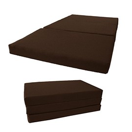 D&D Futon Furniture Shikibuton Tri Fold Foam Beds, Tri-Fold Bed, High Density 1.8 lbs Foam, Twin Size, Full, Queen Folding Mattresses. (Full Size 4x54x75, Brown)