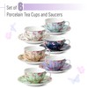 BTaT- Floral Tea Cups and Saucers, 7 oz, Tea Cups
