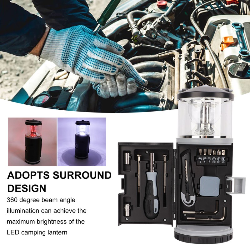 Lantern Hardware Tool Set Multifunction Auto Repair Outdoor Camping Hardware
