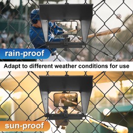 YIUYIC Cell Phone Fence Mount with Shade for Game Changer Mounting Kit Compatible with iPhone, Mevo Start, GoPro, Insta 360 and Other Action Cameras for Recording Baseball (Enhanced Style)