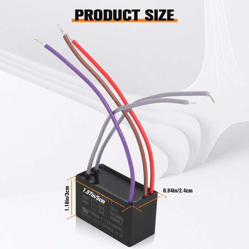 Ceiling Fan Capacitor 5 Wire for Compatible with New TECH
