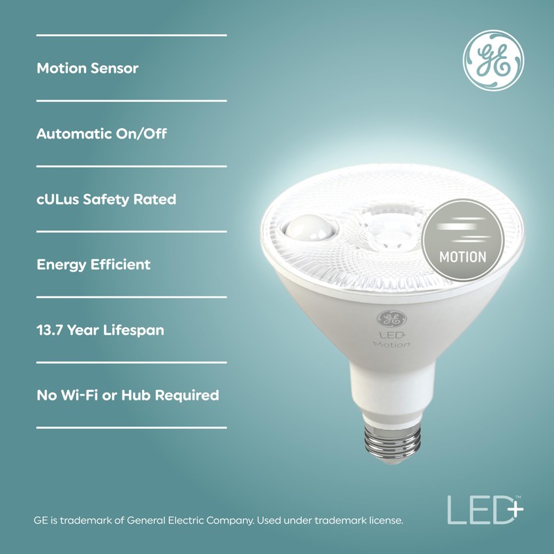 GE LED+ Linkable Motion LED Light Bulbs, 15W, PAR38 Outdoor