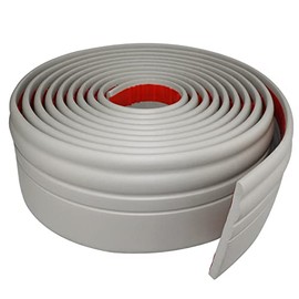 Wall Base Molding Trim Peel and Stick Rubber Baseboard Moulding 4â Wide Flexible Molding Vinyl Wall Base Cove Base (4" Wide x 16.4' Long, Gray)