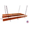 Rogar Hammered Copper Rectangular Pot Rack with Centerbar