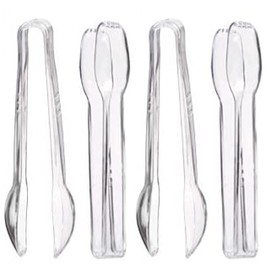 Heavy Duty Disposable Clear Plastic BPA Free Serving Tongs for Weddings, Catering, Food Service, Parties and More! (8)