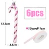 6pcs Candy Cane Christmas Decorations Glitter Pink Christmas Tree Decorations