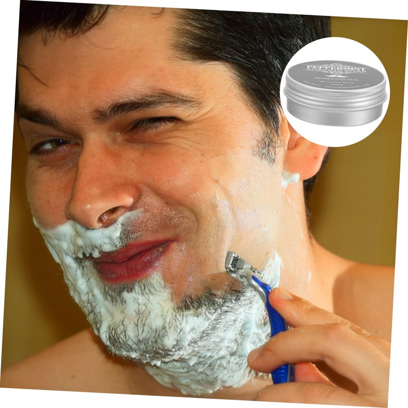 Baluue Peppermint Shaving Soap for Men Portable Natural Shave Soap