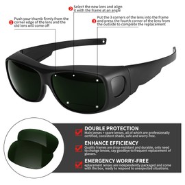 UpaClaire Welding Safety Glasses with Wraparound Lens Anti-Scratch UV Protection ANSI/ISEA & MCEPS Certified Includes Spare Replacement Lenses