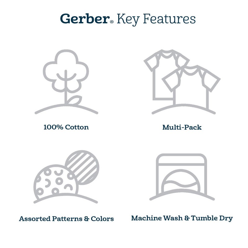 Gerber Paquete de 2 Pijamas con pies para bebé, Azul