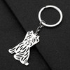 WEVENI Cute Dog Keychain 18K Gold Plated Stainless Steel Key