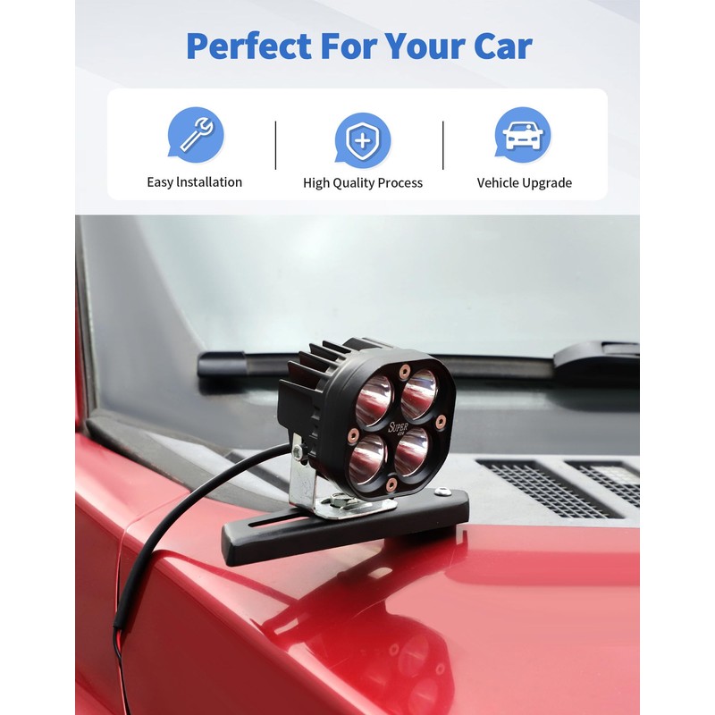 DSWSQ Ditch Hood Hinge Light Brackets for 2015-2020 Ford F150
