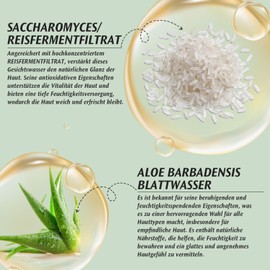 RAZUYEN Rice Toner (200 ml) for Dry and Sensitive Skin, Glow Toner Face with Aloe Vera and Niacinamide, Alcohol, No Fragrances, Vegan Facial Toner