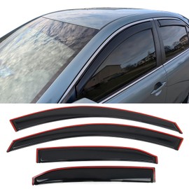 IKON MOTORSPORTS in Channel Window Visors Compatible with 2007-2011 Toyota Camry, Slim Style Acrylic Smoke Rain Guards, Side Window Wind Deflectors 4PCS