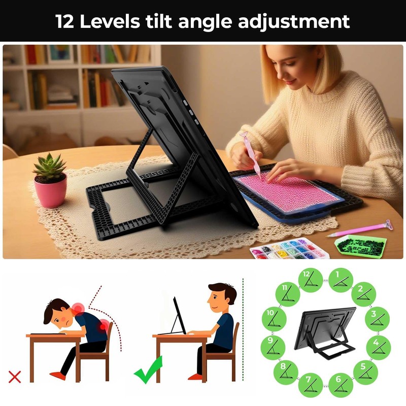 Zocelight Rechargeable A3 Light Board with Built-in Stand & Bag,Super