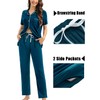 SWOMOG Womens 3pcs Pajamas Set Button Down Sleepwear Soft Short