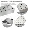 MEMOFYND Smoker Box, Stainless Steel, Rectangular, Silver, Barbecue Accessories