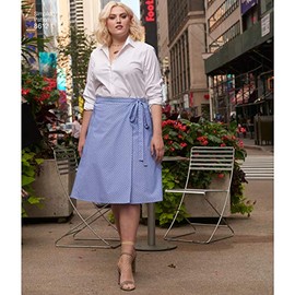 Simplicity US8612F5 Easy to Sew Women's Wrap Skirt Sewing Patterns by Ashley Nell Tipton, Sizes 18W-26W