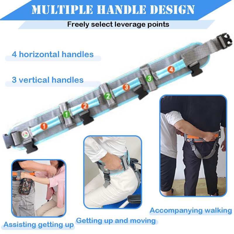 AUSTYLCO Gait Belt with Handles,Anti-Slip Transfer Belt with Quick Release