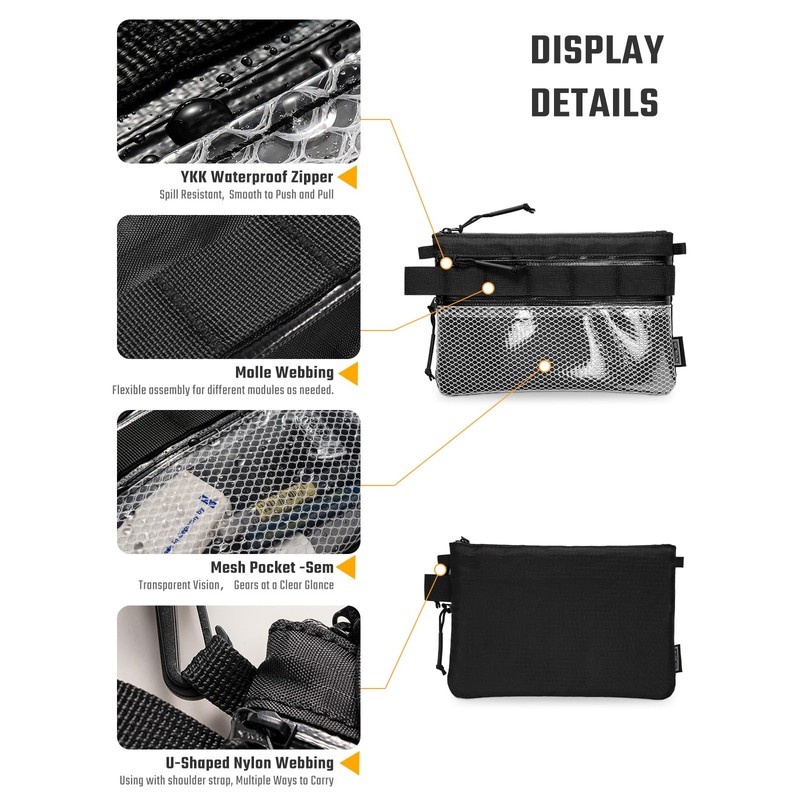 TACTICAL_GEEK Storage EDC Small Bag, Waterproof Nylon Organisation, Multifunctional Utility