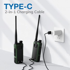 Baofeng G11S GMRS Radio Handheld, Rechargeable Walkie Talkies Long Range NOAA 2 Way Radio, GMRS Repeater Capable, with Earpiece (2 Pack)