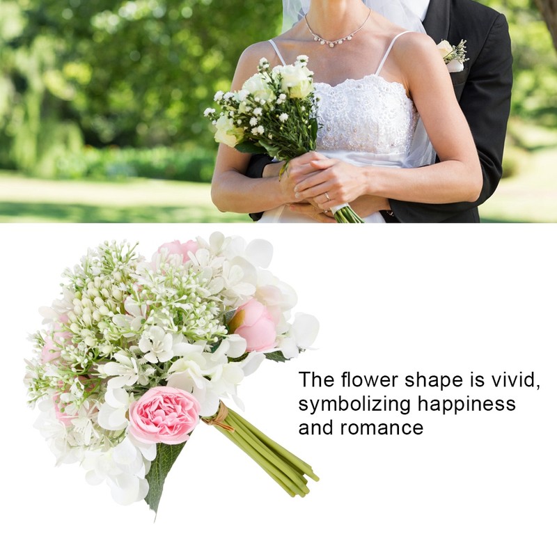 Simulation Wedding Bouquet Beautiful Bridal Holding Flower Wedding DecorationPink