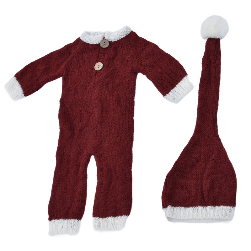 Breathable Baby Photography Photo Props Set Soft Mohair Jumpsuits Hat