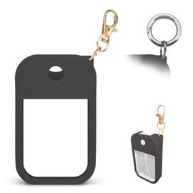 MILASONUS 1 PC Soft Silicone Case for Touchland Power Mist (1FL. OZ./30 mL), Protective and Stylish Case with Keychain Compatible with Touchland Hand Sanitizer Spray (Black)