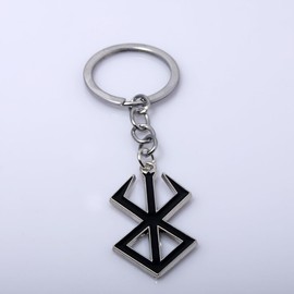 SONGCHANGJEWELRY Manga Berserkers Behelit Necklace Keychain - Brand Of Sacrifice Logo Blood Red Berserker Pendant - Gifts for Fans, Red and Black Brand