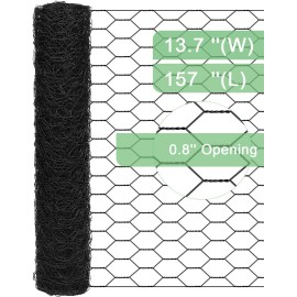 vensovo Garden Poultry Black Chicken Wire, 13.7"x157" Mesh Fence for Crafts & Animal Bar